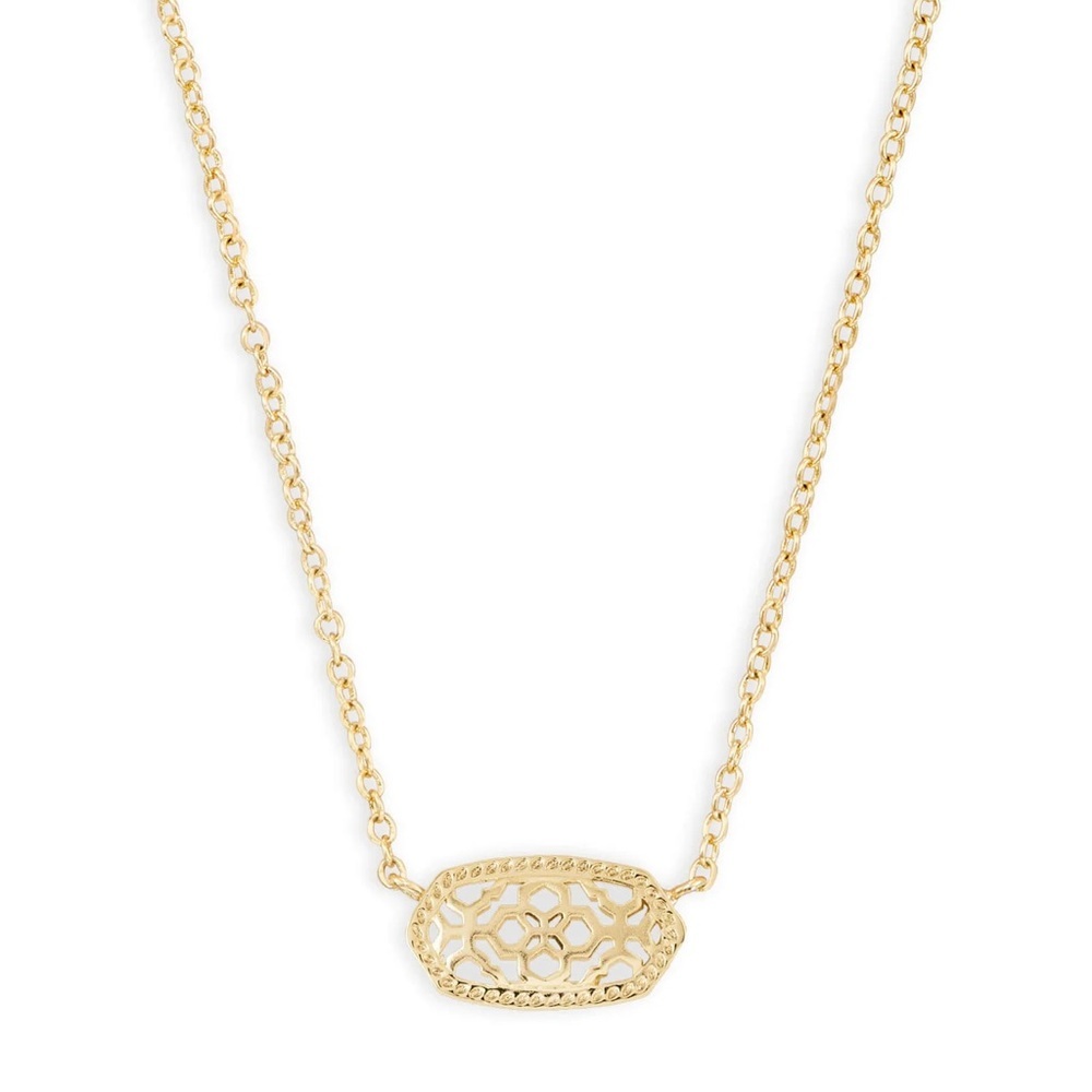 Kendra Scott • Elisa Filigree Pendant Necklace • Gold Tone